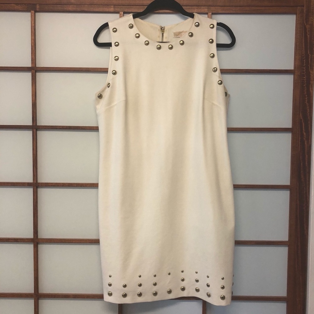 Michael Kors cream dress with gold detail